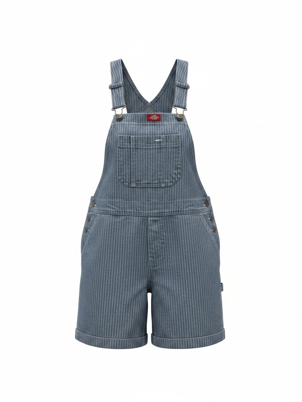 Dickies Womens’s Blue Pinstripe Short Overalls